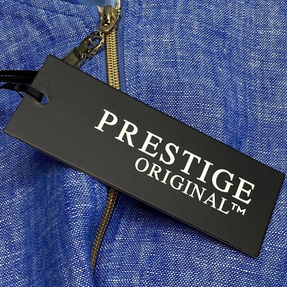 NEW PRESTIGE ORIGINAL 2-Piece Linen Suit Set Size XL Blue – Walking Jacket & P - Picture 10 of 10